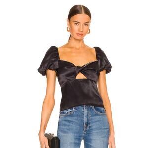 LPA Carmen Black Satin Rhinestone Top